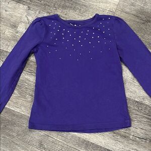 Purple Kids Long Sleeve Top with Studded Design